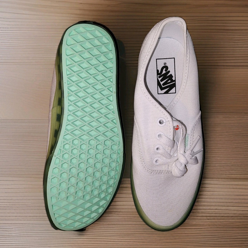 Vans Authentic White - Translucent Green Checkerb… - image 3